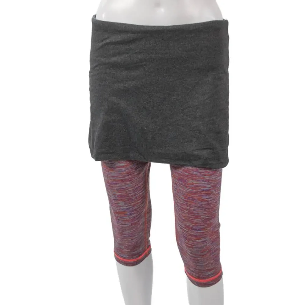 Lululemon Women Athletic Solid Gray Nylon Skort Fall Size 10